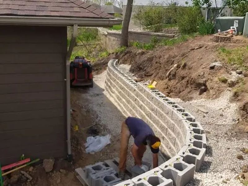 Retaining walls job in the Grandview Emerson neighborhood of La Crosse