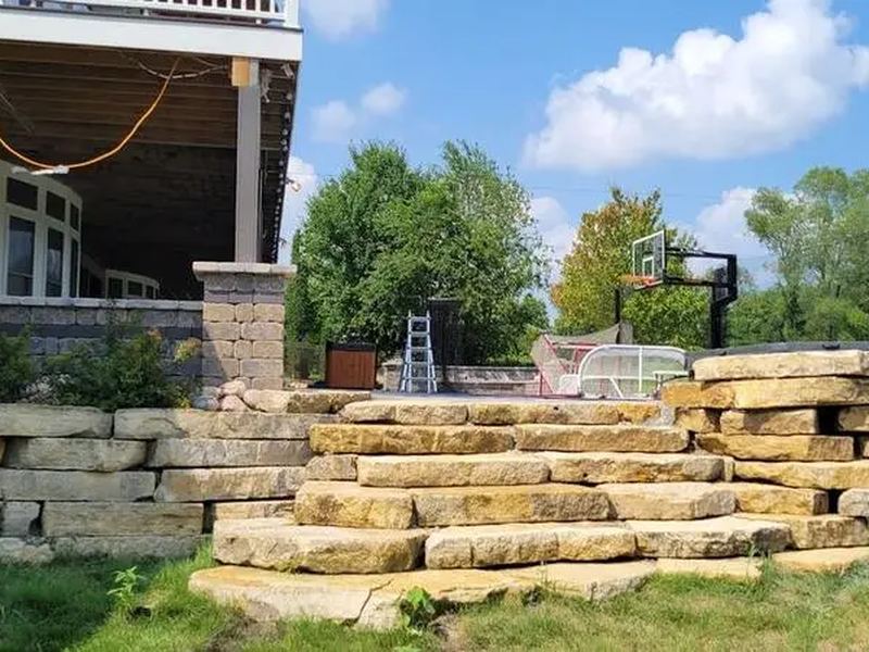 Retaining walls job in the Hintgen neighborhood of La Crosse