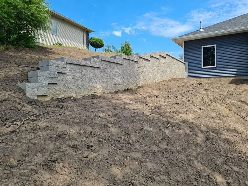 Retaining walls job in the Logan Northside neighborhood of La Crosse